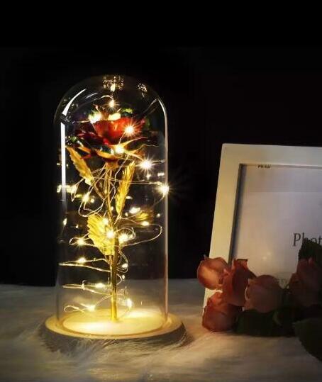 Beauty And The Beast Rose in Flask - LED Light