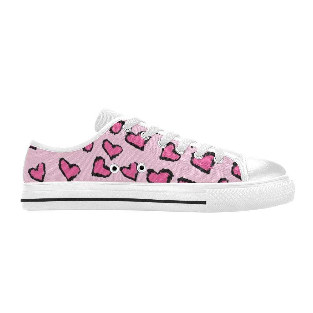 Pink Leopard Valentine's Day Canvas Women's Shoes
