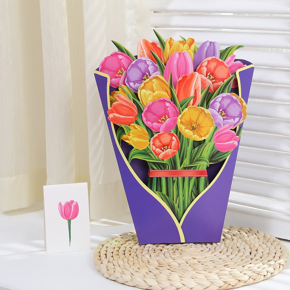 3D Paper Flowers Popup Greeting Cards