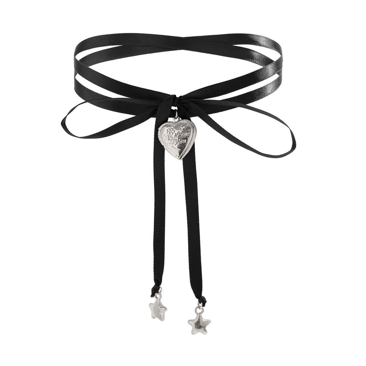 Charming Heart Ribbon Bow Choker