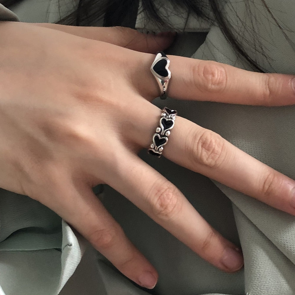 Baroque Vintage Heart Metal Rings for Valentine's Day