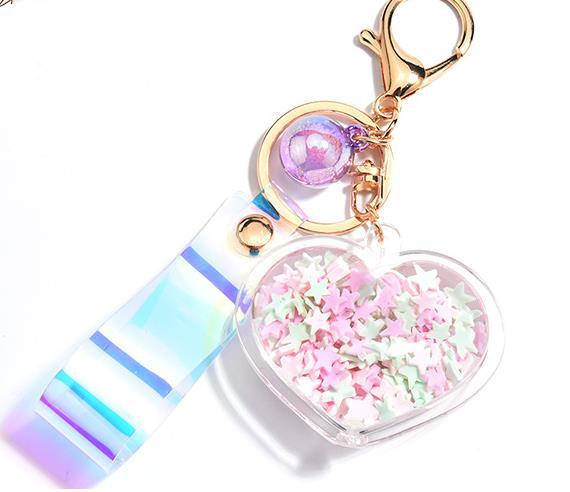 Oil Love Keychain - Cute Peach Heart Pendant