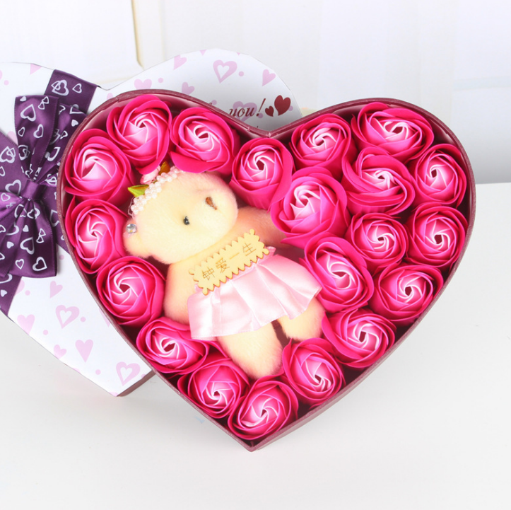 Lilo Stitch Plush Toy with Soap Flower Bouquet
