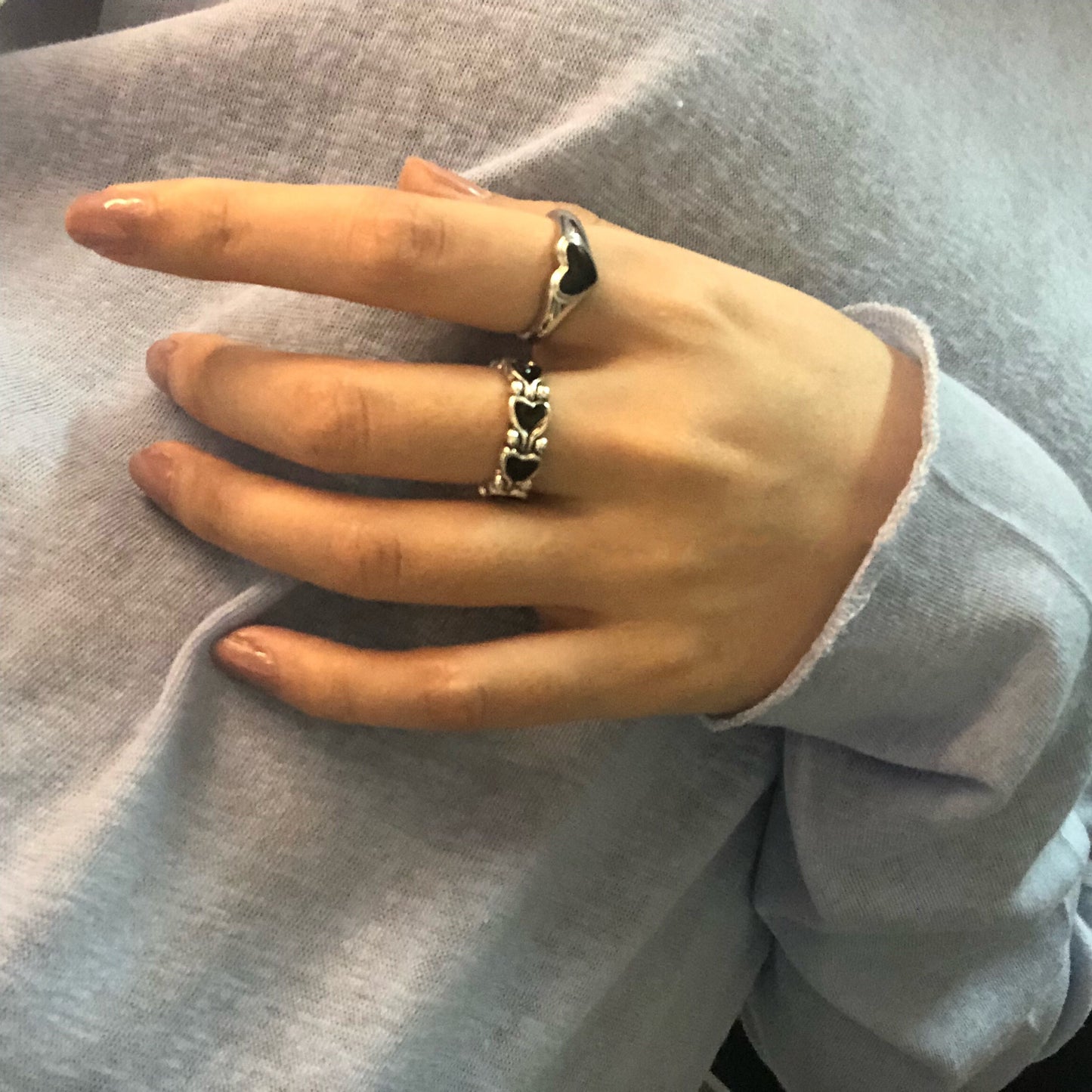 Baroque Vintage Heart Metal Rings for Valentine's Day