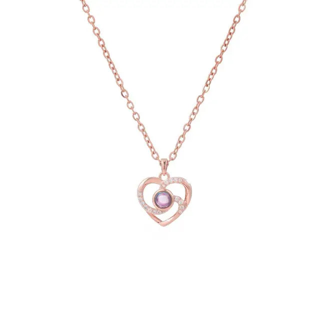Heart Necklace Custom Projection Picture