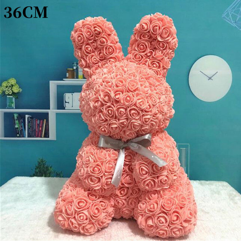 Imitation Immortal Flower Foam Rose Rabbit Doll