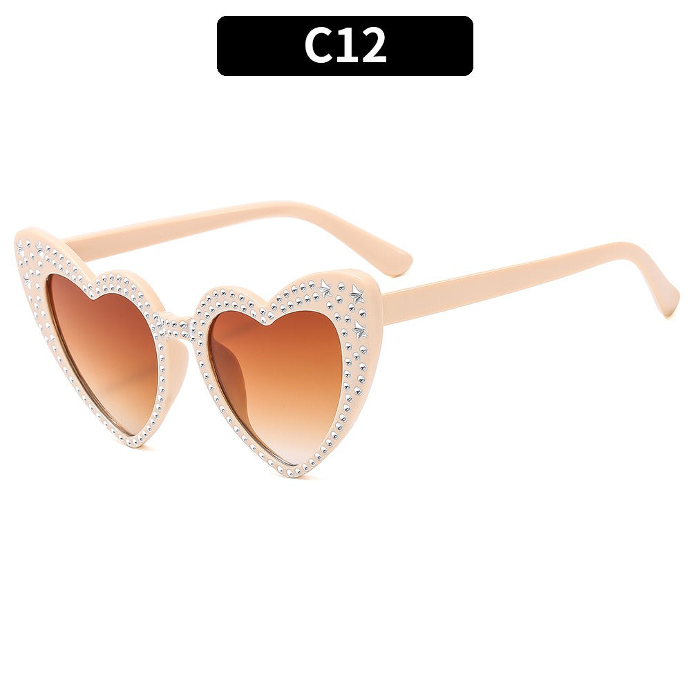 Diamond Heart Fashion Love Sunglasses for Women
