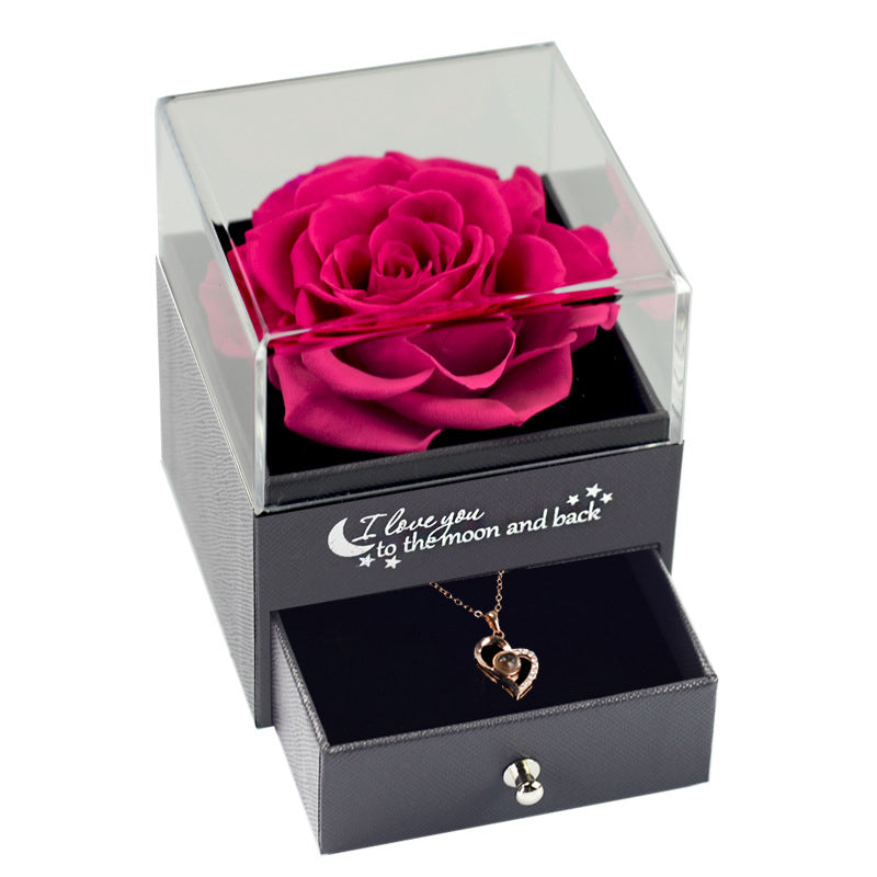 Eternal Flower Jewelry Box Rose Gift Box Necklace
