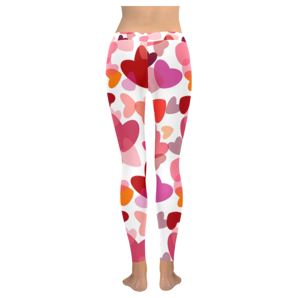 Multicolored Hearts Low Rise Leggings