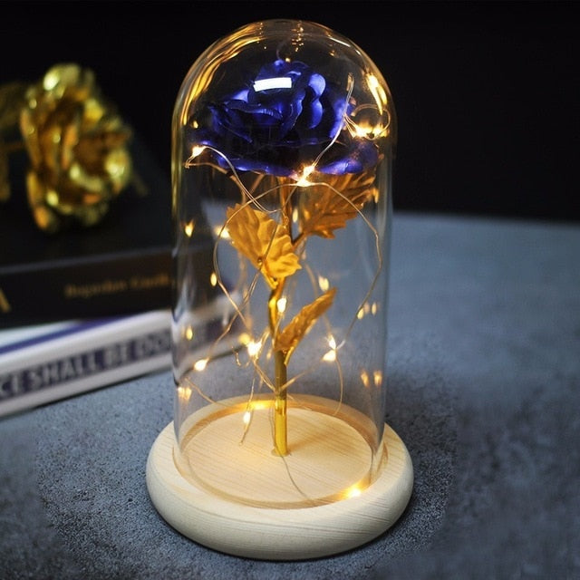 Beauty And The Beast Rose in Flask - LED Light