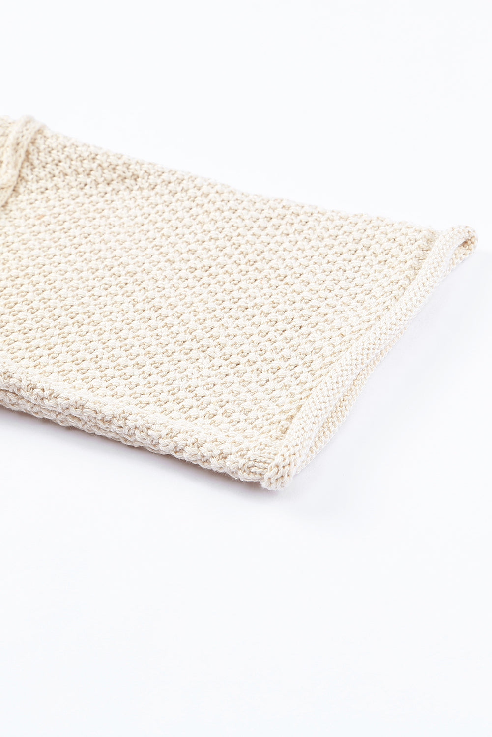 Beige V-neck Dropped Sleeve Heart Print Sweater