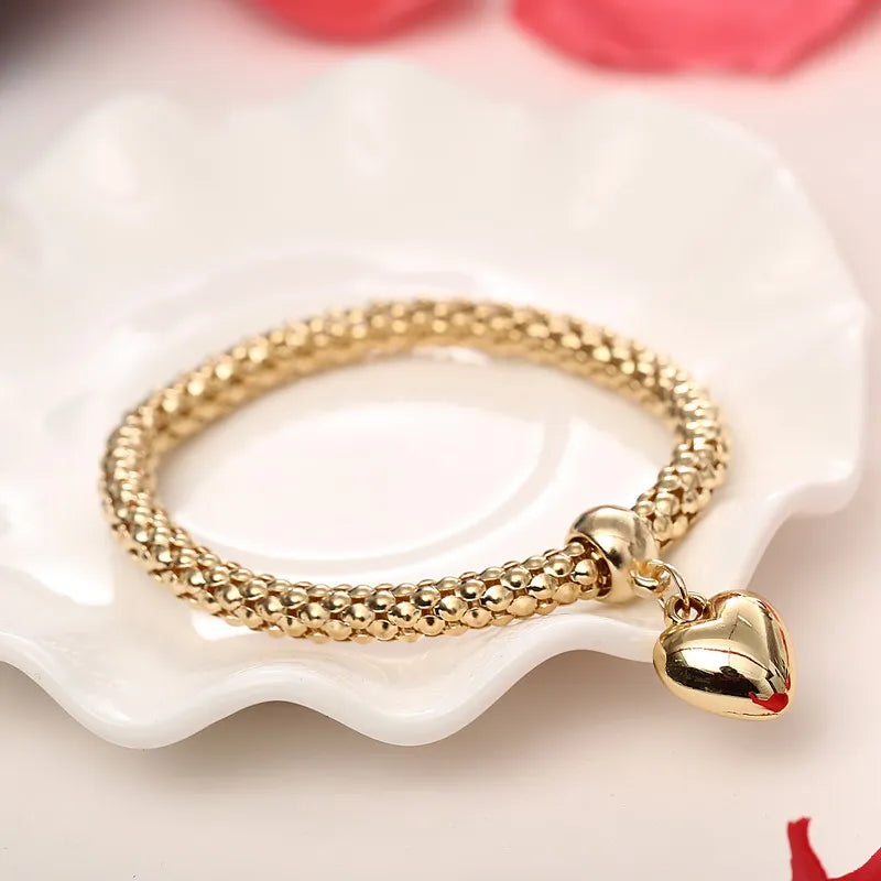 3 Pcs/Set Crystal Owl Heart Charm Bracelets