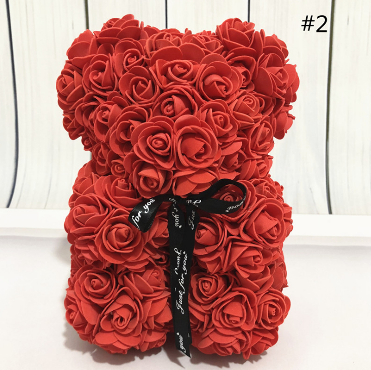 25cm Red Teddy Bear Rose Flower - Valentine's Day Gift