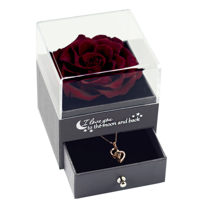 Eternal Flower Jewelry Box Rose Gift Box Necklace