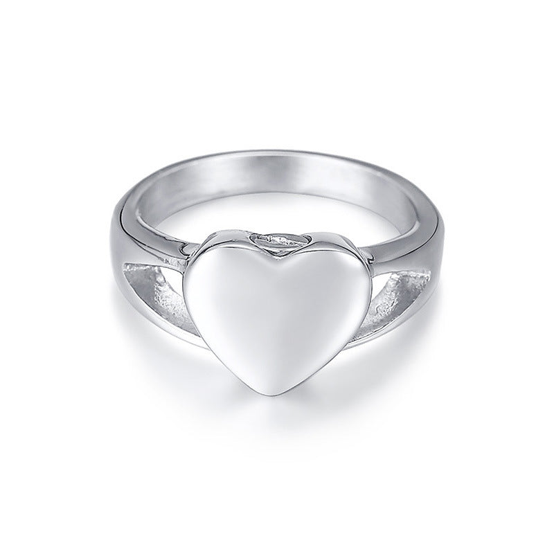 Love Titanium Steel Heart-Shaped Urn Casting Ring