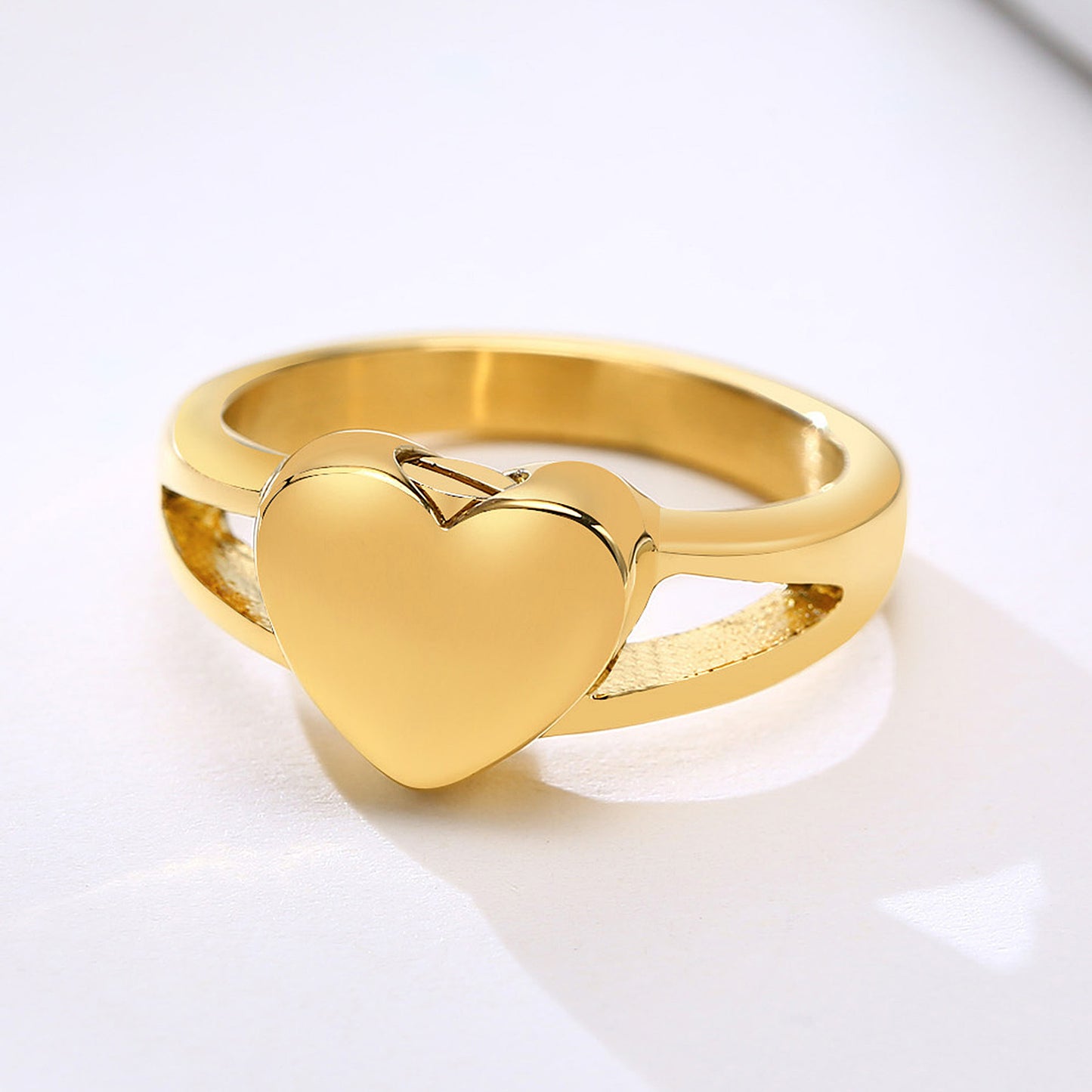 Love Titanium Steel Heart-Shaped Urn Casting Ring