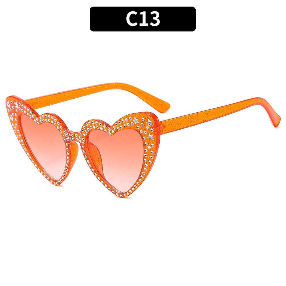 Diamond Heart Fashion Love Sunglasses for Women