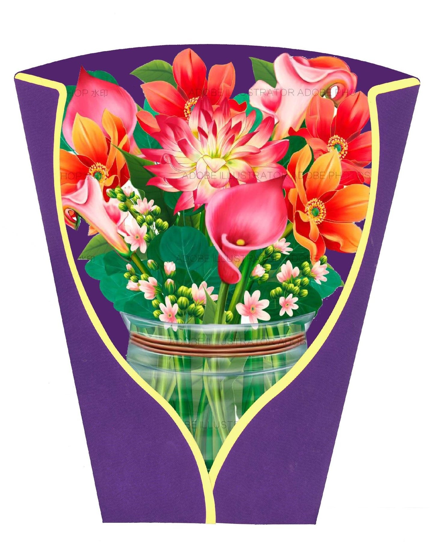 3D Paper Flowers Popup Greeting Cards