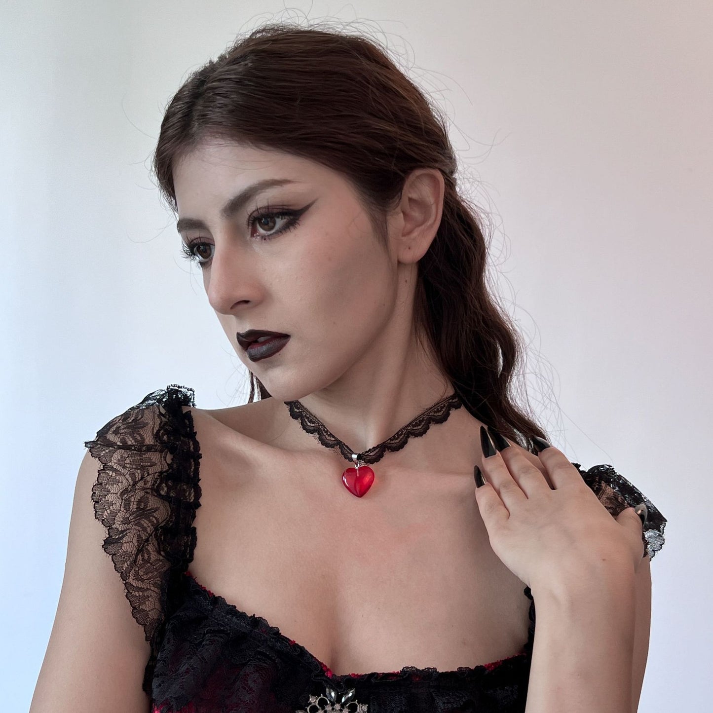 Sweet Red Heart Pendant Necklace