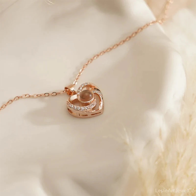 Heart Necklace Custom Projection Picture