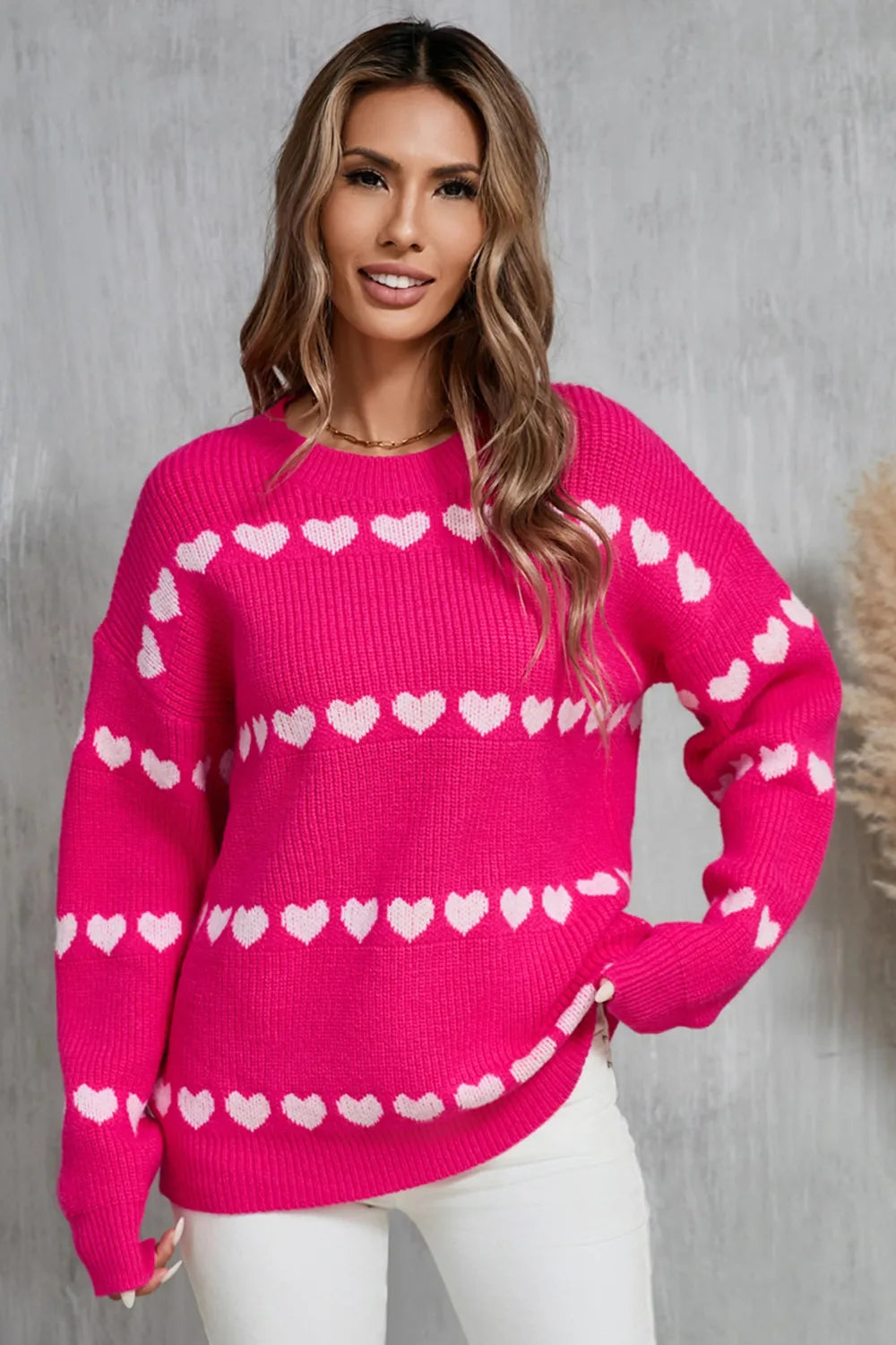 Angel Wings Heart Round Neck Sweater