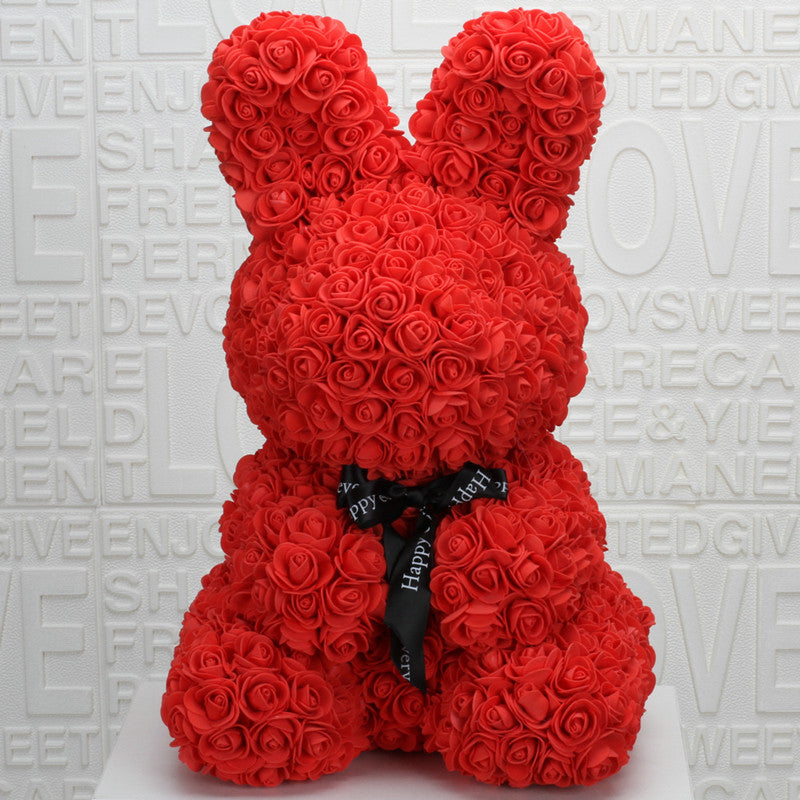 Imitation Immortal Flower Foam Rose Rabbit Doll
