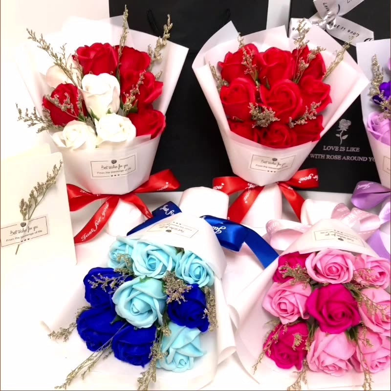 Dried Flowers Soap Bouquet - Teacher's Day & Valentine's Gift Box