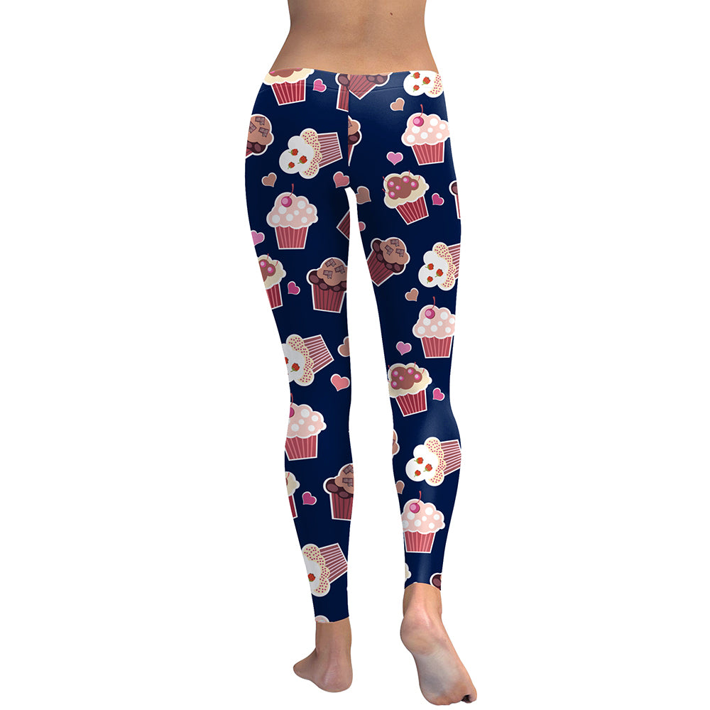Cupcake Heart Valentine's Day Capri Leggings