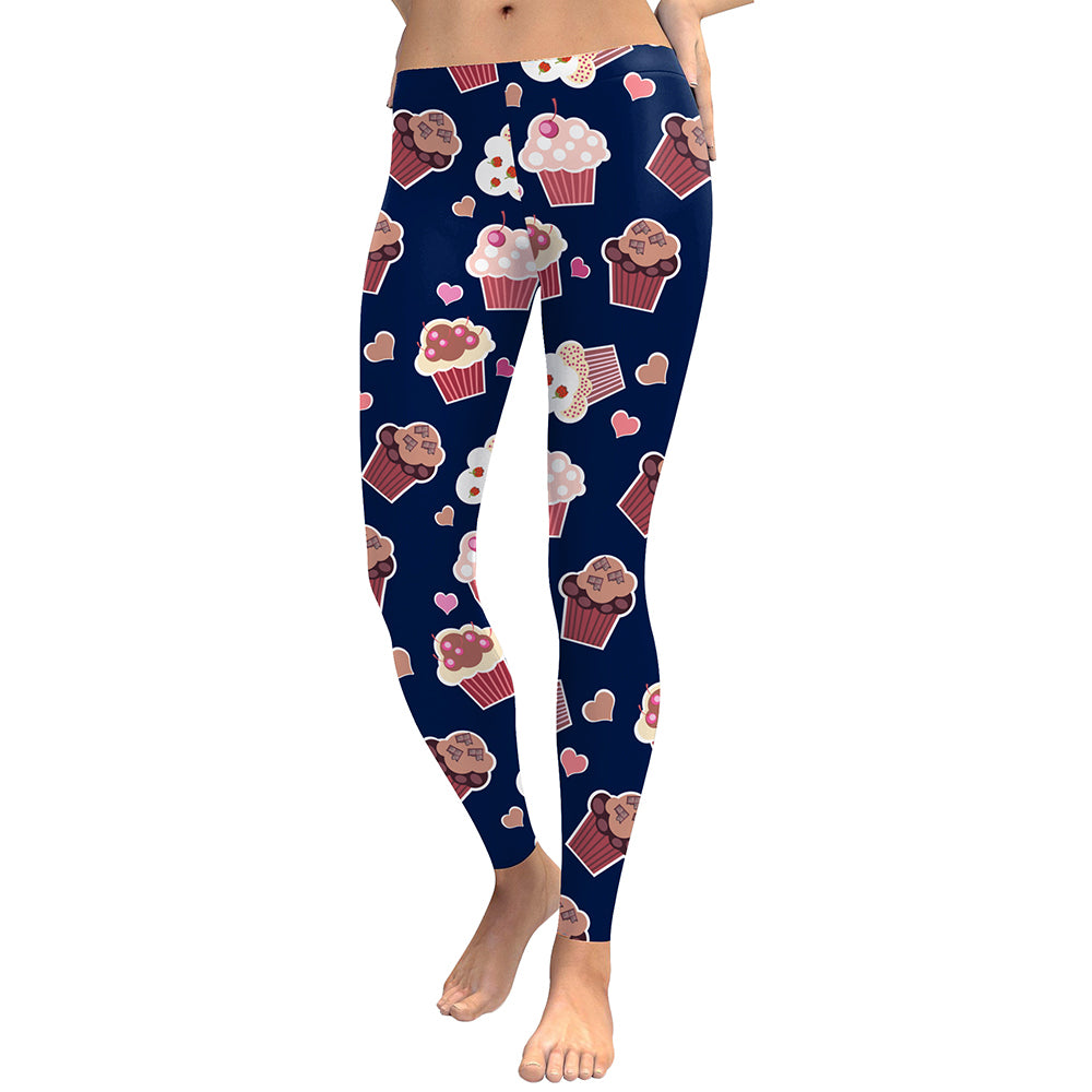 Cupcake Heart Valentine's Day Capri Leggings