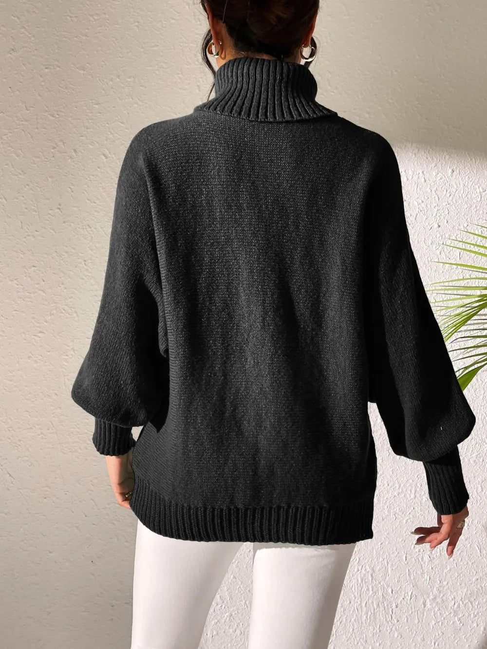 Heart Sticker High Neck Sweater