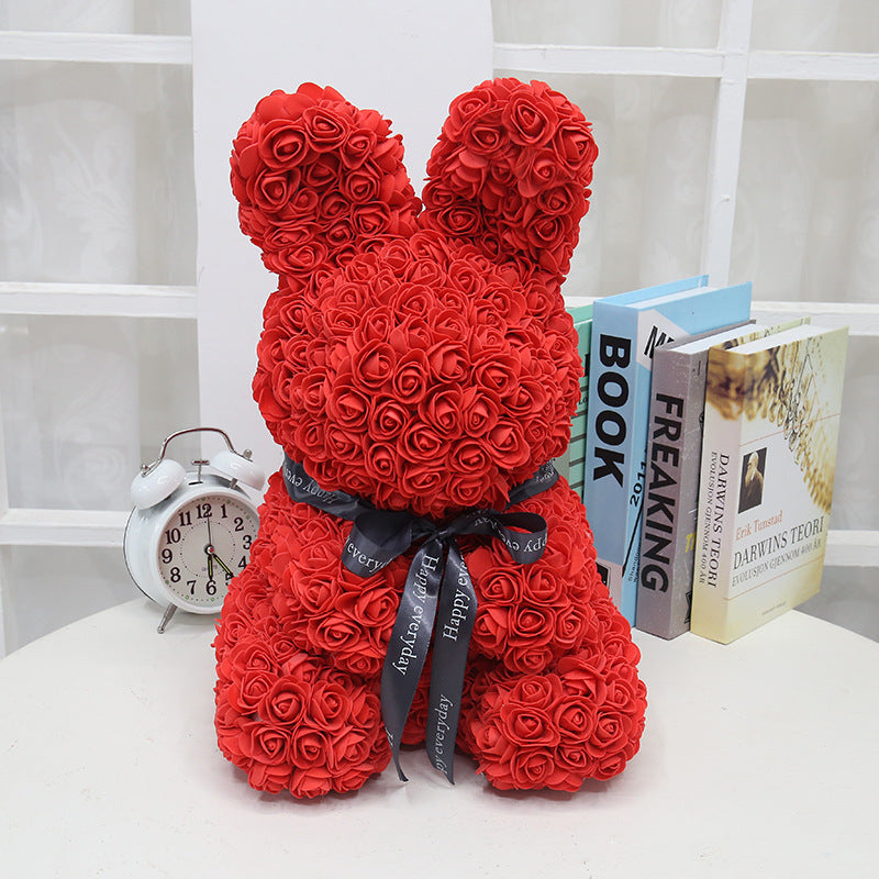 Imitation Immortal Flower Foam Rose Rabbit Doll