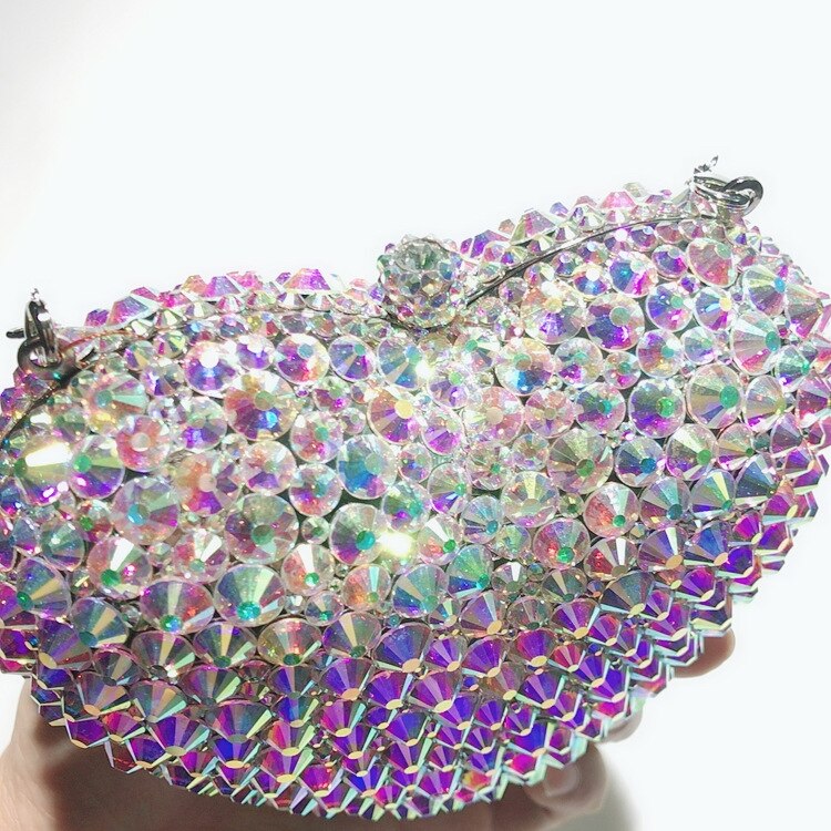Romantic Heart-Shaped Diamond Evening Bag