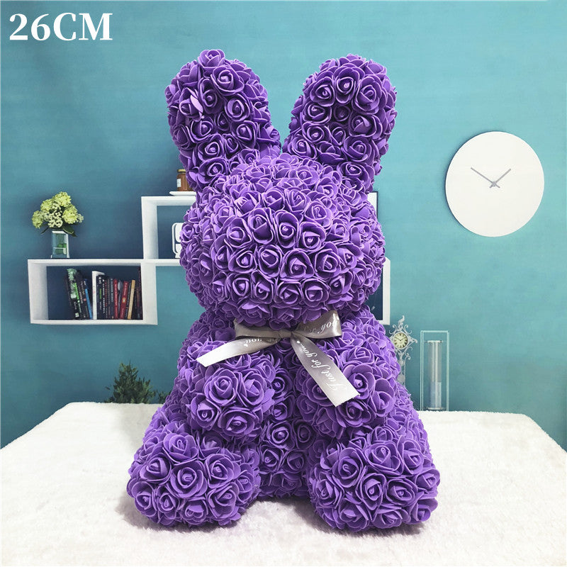 Imitation Immortal Flower Foam Rose Rabbit Doll