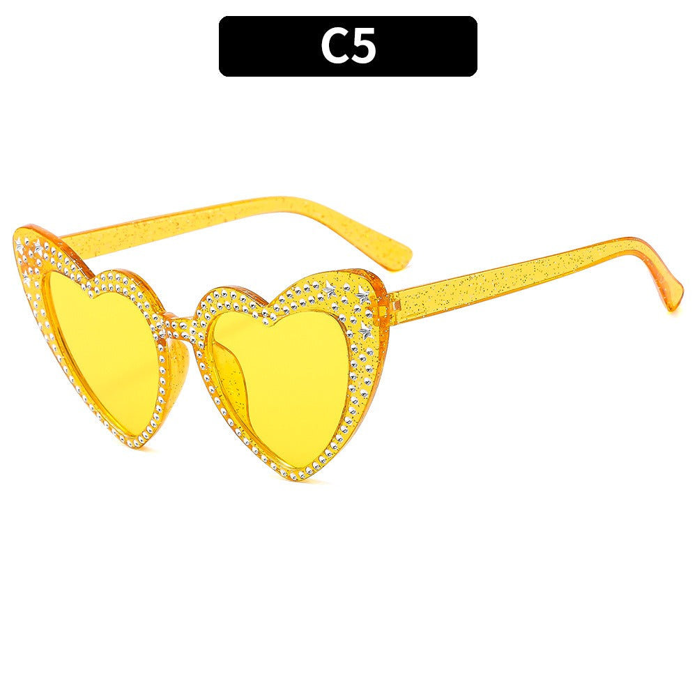 Diamond Heart Fashion Love Sunglasses for Women