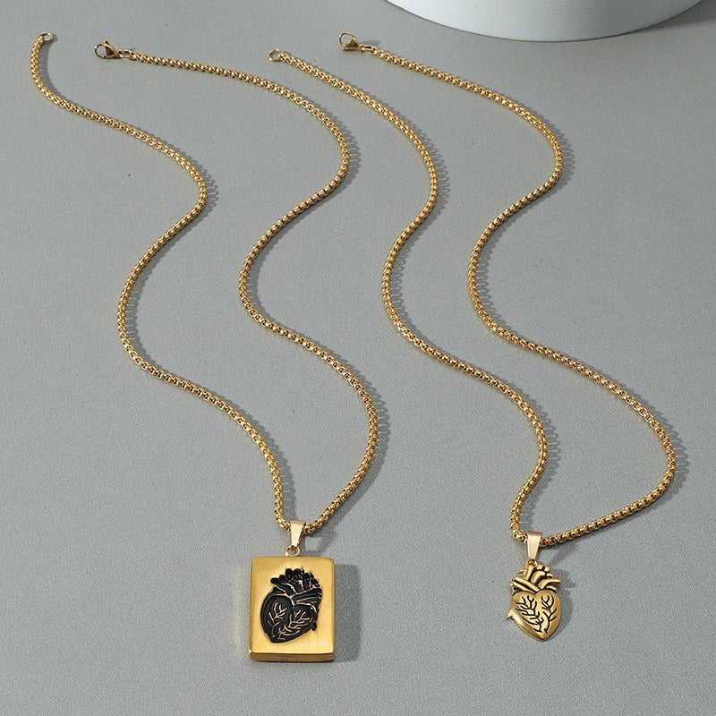 Creative Heart Couple Pendant Necklace