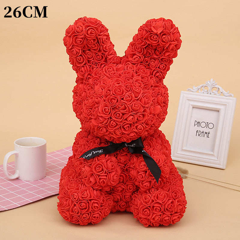 Imitation Immortal Flower Foam Rose Rabbit Doll