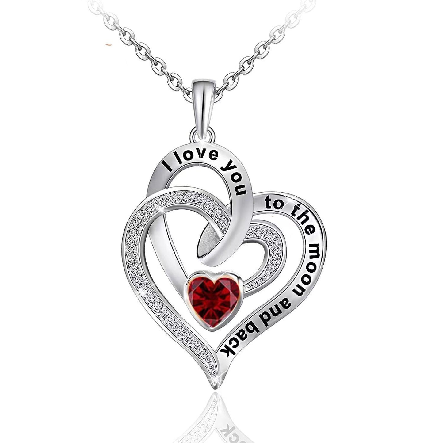 Heart-Shaped Diamond Clavicle Necklace