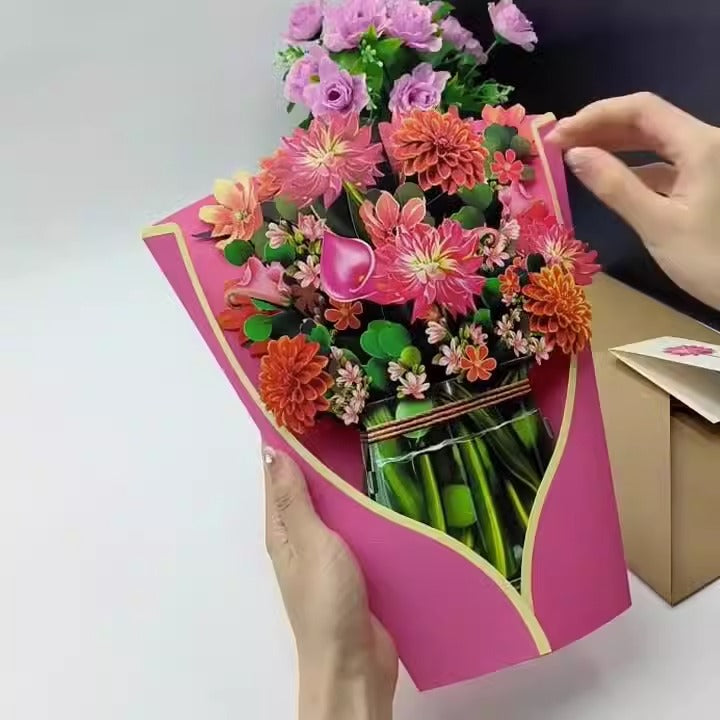 3D Paper Flowers Popup Greeting Cards