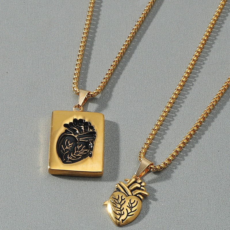Creative Heart Couple Pendant Necklace