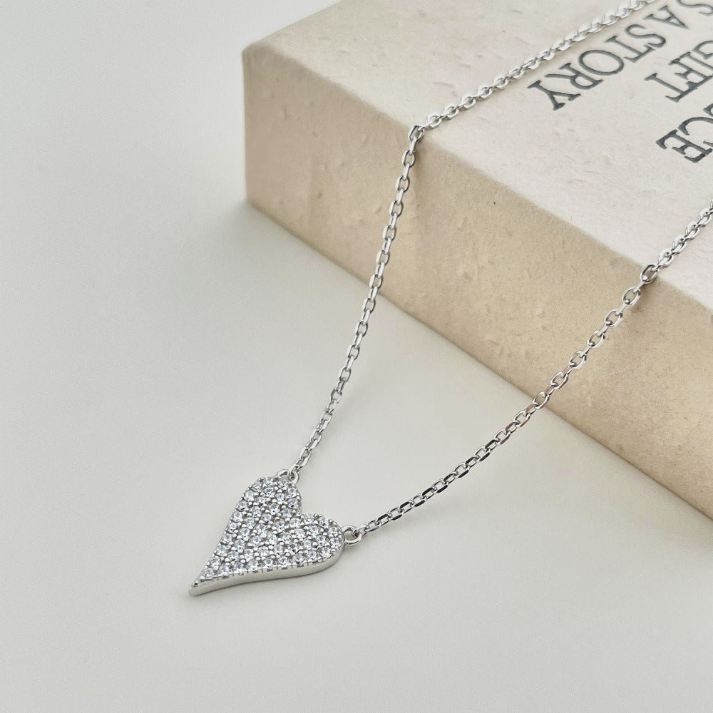 Heart-Shaped Diamond Pendant Set