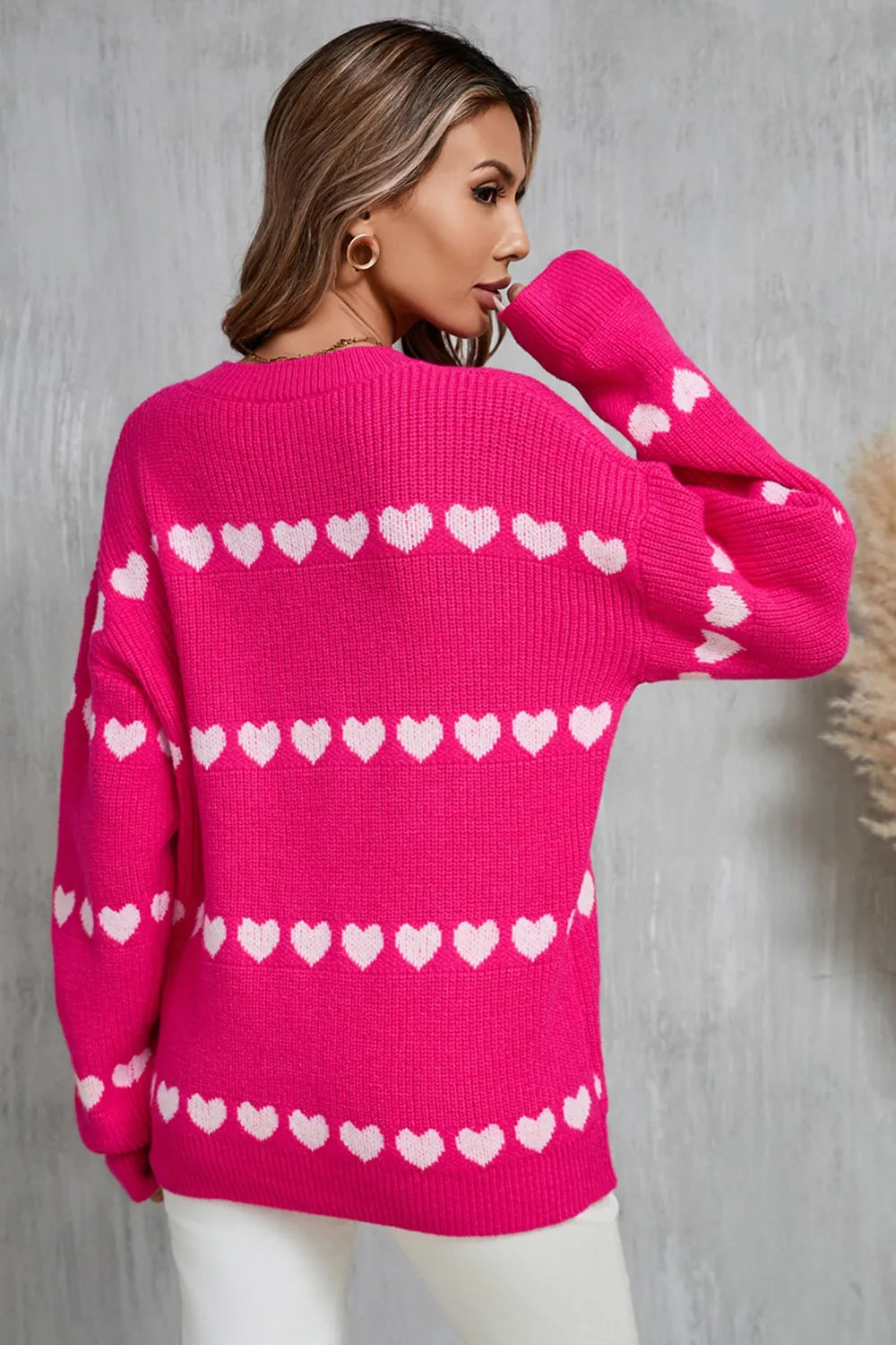 Angel Wings Heart Round Neck Sweater