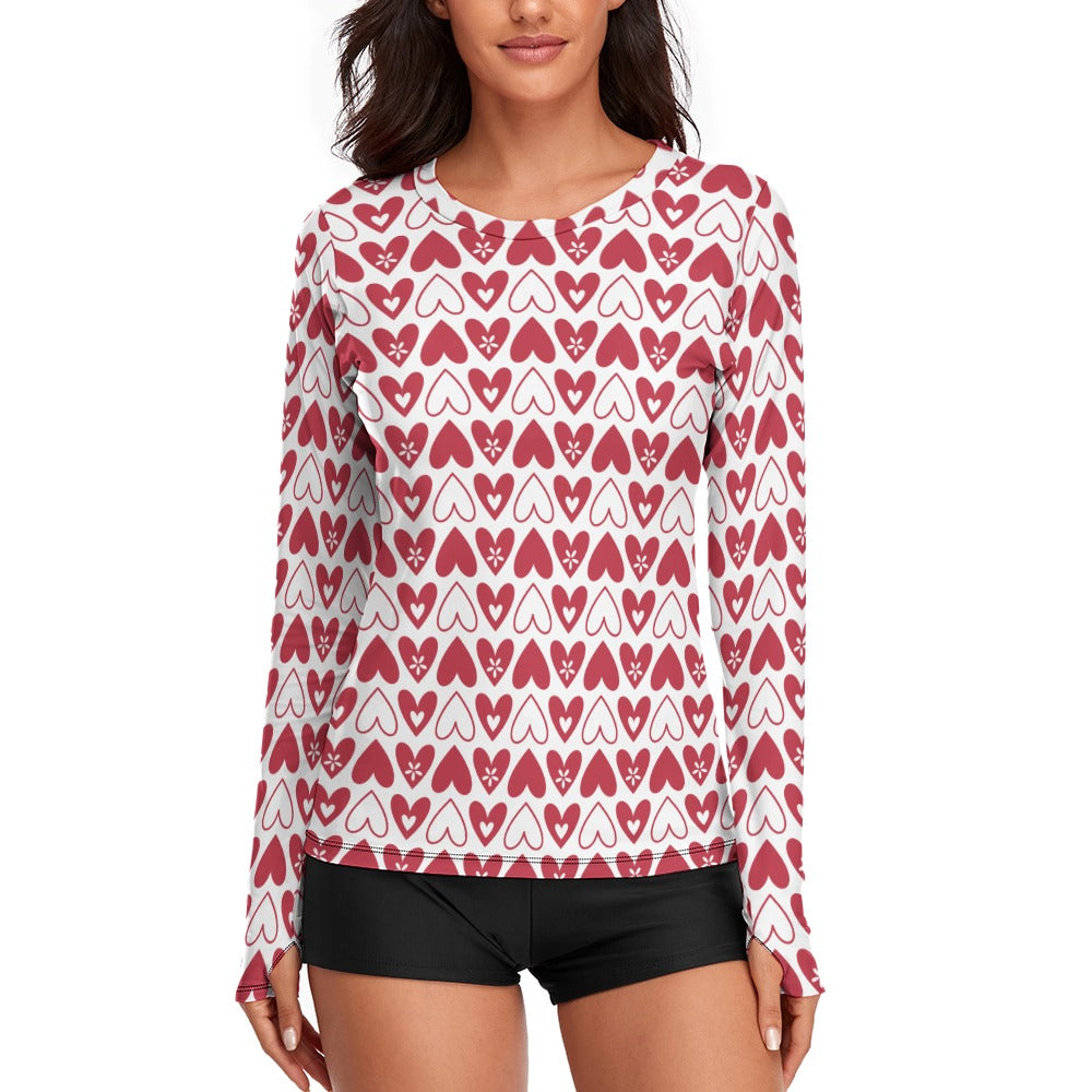 Valentine's Hearts Alternating Women's Long Sleeve T-Shirt