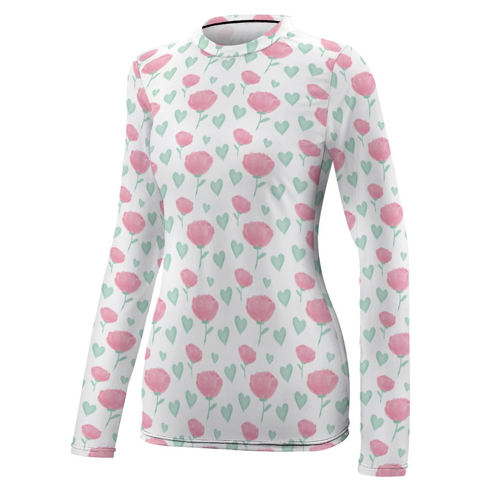 Hearts and Flowers Valentine's Day Women's Long Sleeve T-Shirt