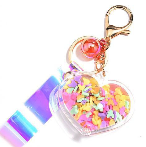 Oil Love Keychain - Cute Peach Heart Pendant
