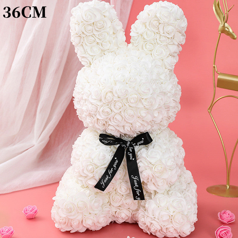 Imitation Immortal Flower Foam Rose Rabbit Doll