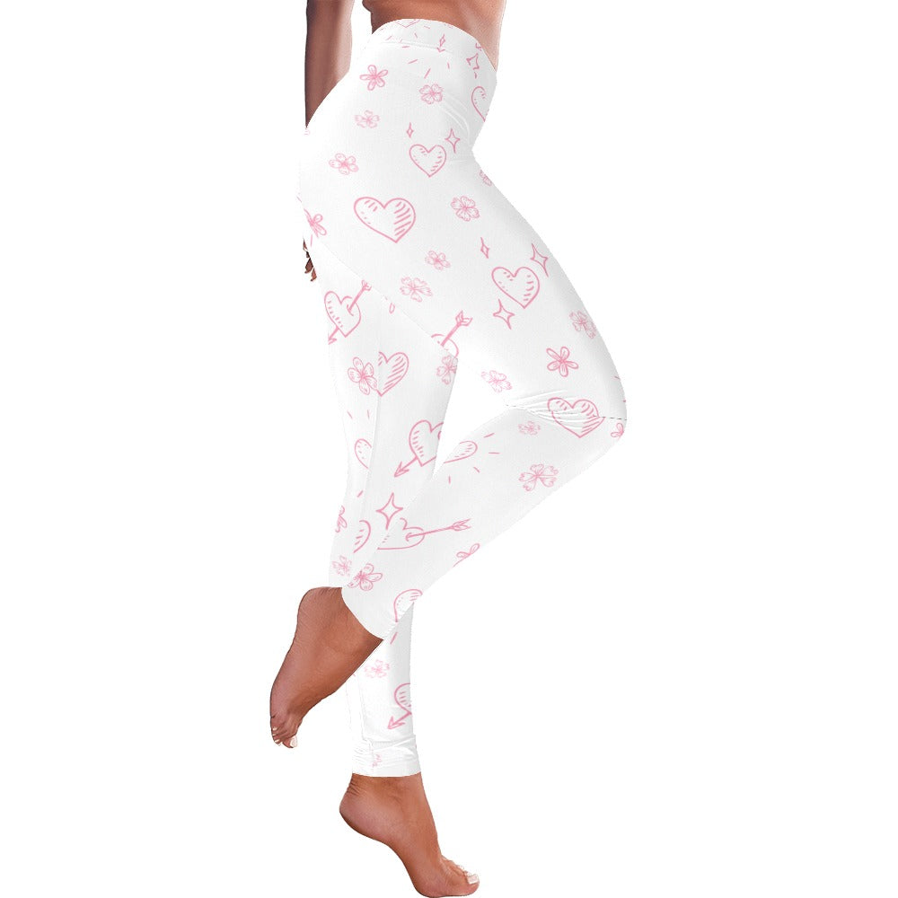 Valentine's Day Hearts Women's All-Over Low Rise Leggings