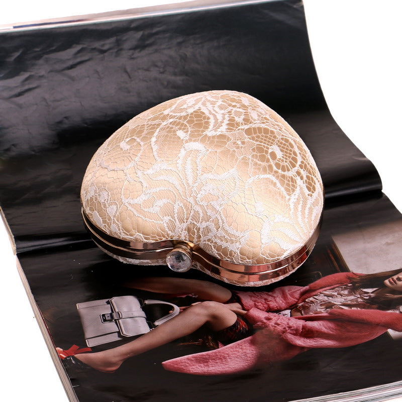 Heart Shape Lace Evening Bag for Ladies