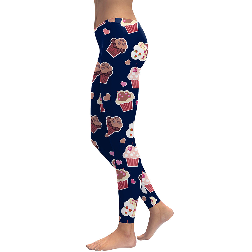 Cupcake Heart Valentine's Day Capri Leggings