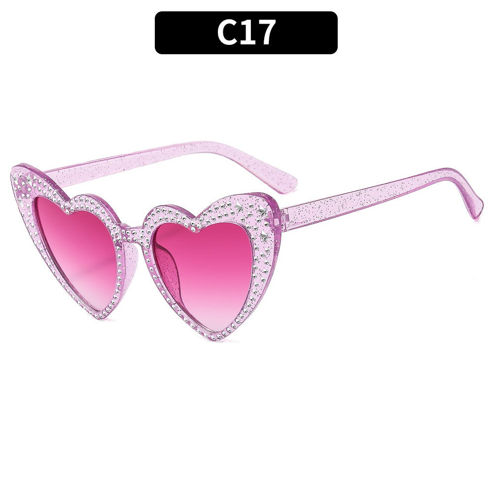 Diamond Heart Fashion Love Sunglasses for Women
