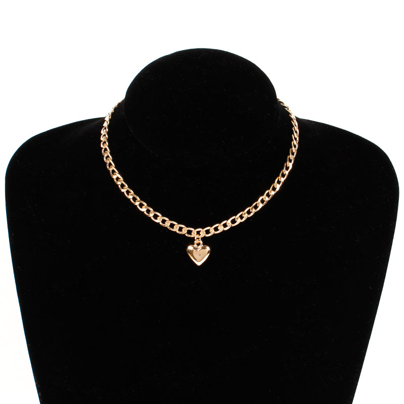 Cute Heart Lock Necklace - Gold & Silver Choker
